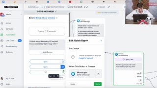 Kvíz készítés Manychatben a Minner sablon segítségével